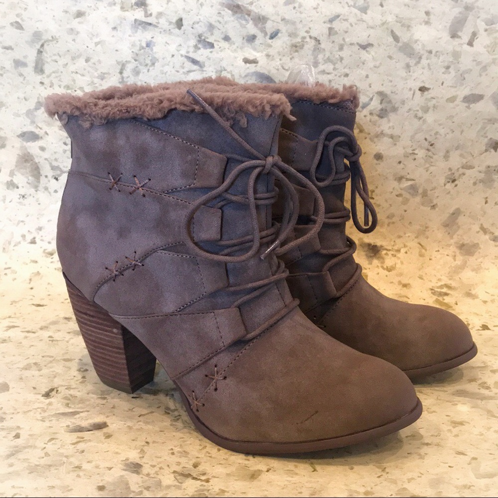 Not Rated Rich Brown Fleece Lined Booties New Never Worn Size 9/2 NWT